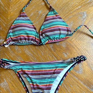 Striped, Colorful Bikini